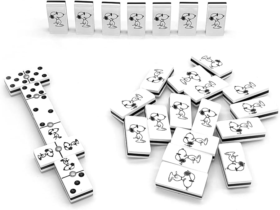 Ult Domino Juego de Mesa Premium Beagle Blanco Estuche Tipo Libro de Elegante diseño Juego de Mesa Juego Clasico Acabados de Lujo