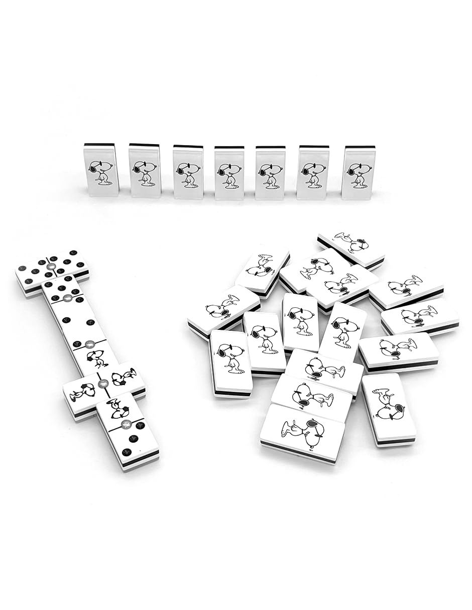 Ult Domino Juego de Mesa Premium Beagle Blanco Estuche Tipo Libro de Elegante diseño Juego de Mesa Juego Clasico Acabados de 