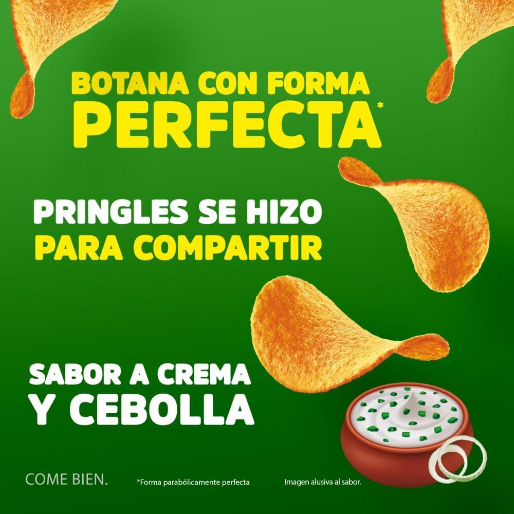 Pringles | Caja de Papas Sabor Crema y Cebolla | Papas Crujientes para Botanear | Pack 14 Piezas | 124 gr c/u