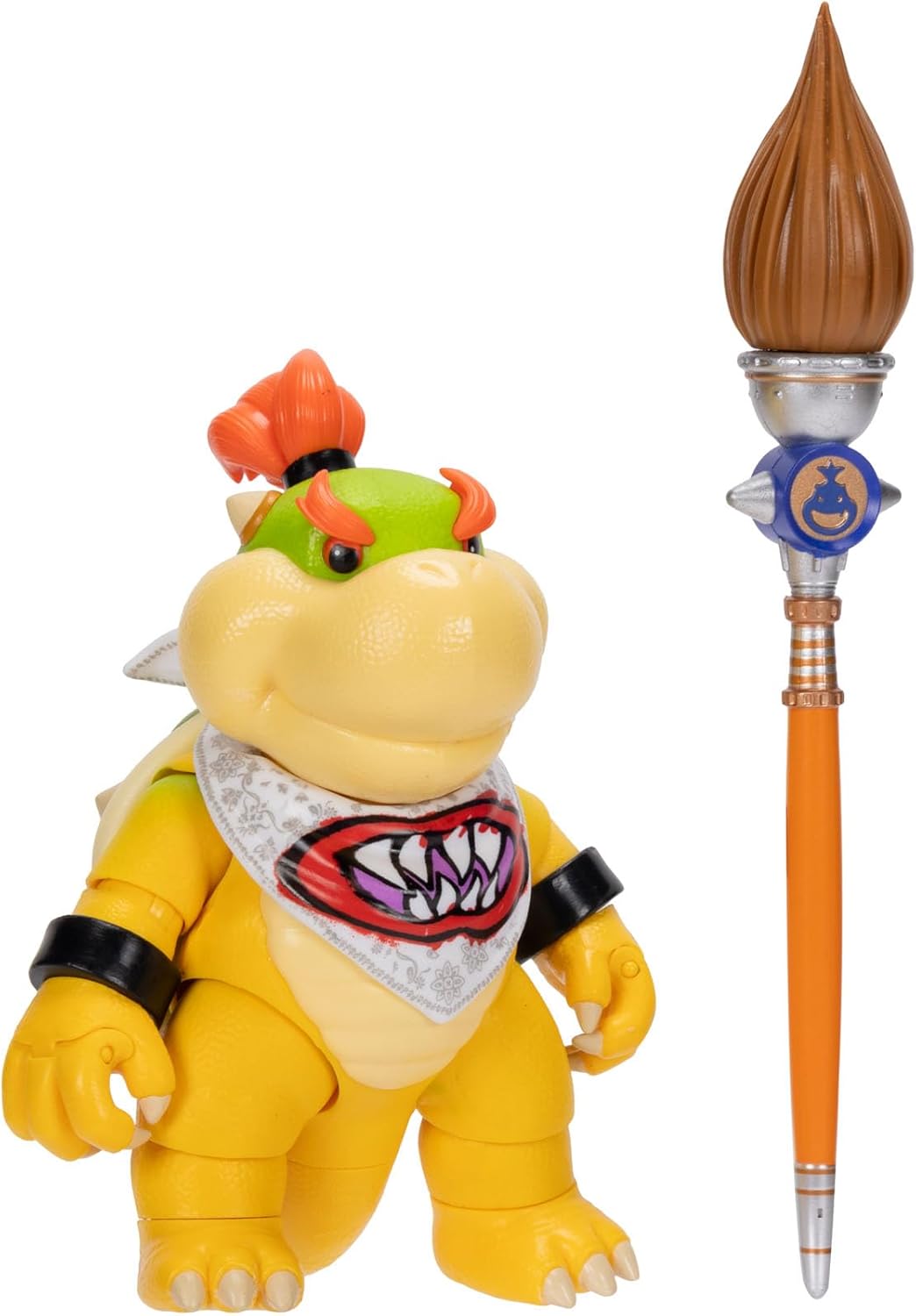 Jakks Pacific Super Mario Galaxy Movie Figura Bowser Jr. 5 Pulgadas con Pincel, 17 Puntos de Articulación, Coleccionable, +3 Años