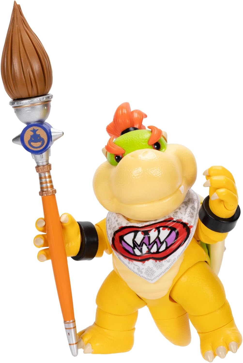 Jakks Pacific Super Mario Galaxy Movie Figura Bowser Jr. 5 Pulgadas con Pincel, 17 Puntos de Articulación, Coleccionable, +3 Años