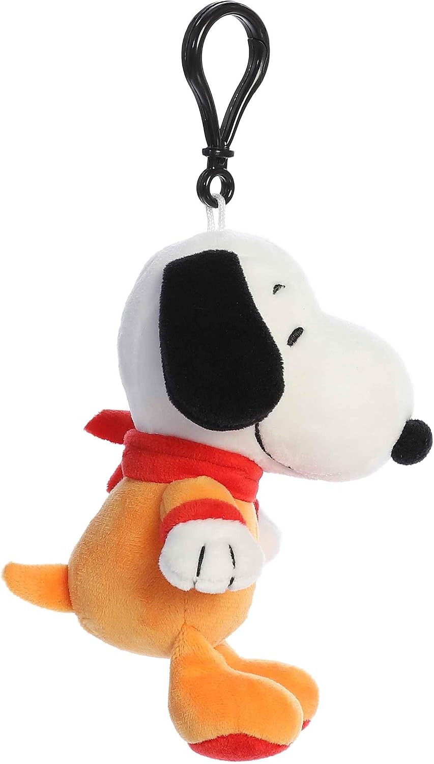 Aurora® Timeless Peanuts® - Peluche con clip de astronauta Snoopy - Personajes clásicos - Recuerdos duraderos - Naranja 5 pulgadas