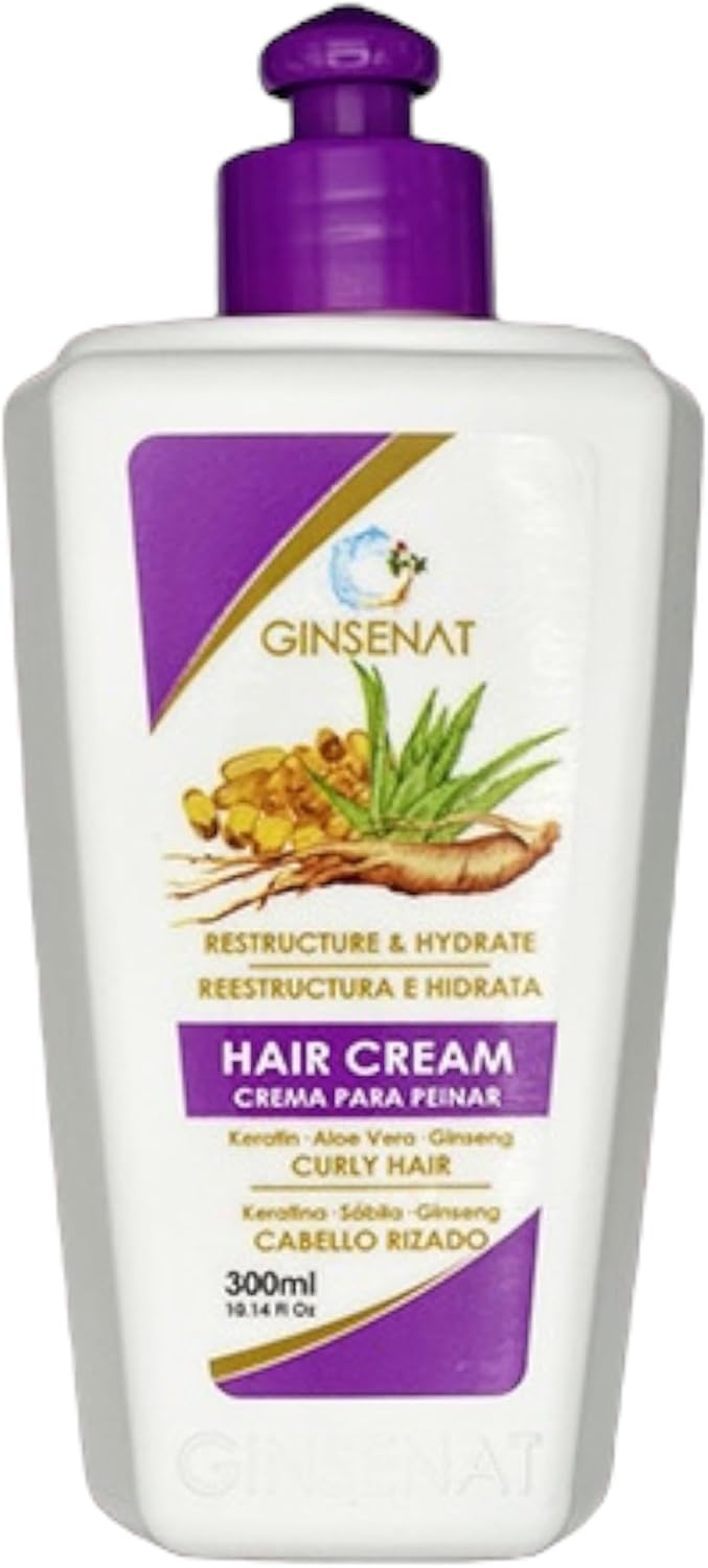 GINSENAT Crema para Peinar Keratina 300ml Keratina Sabila Ginseng