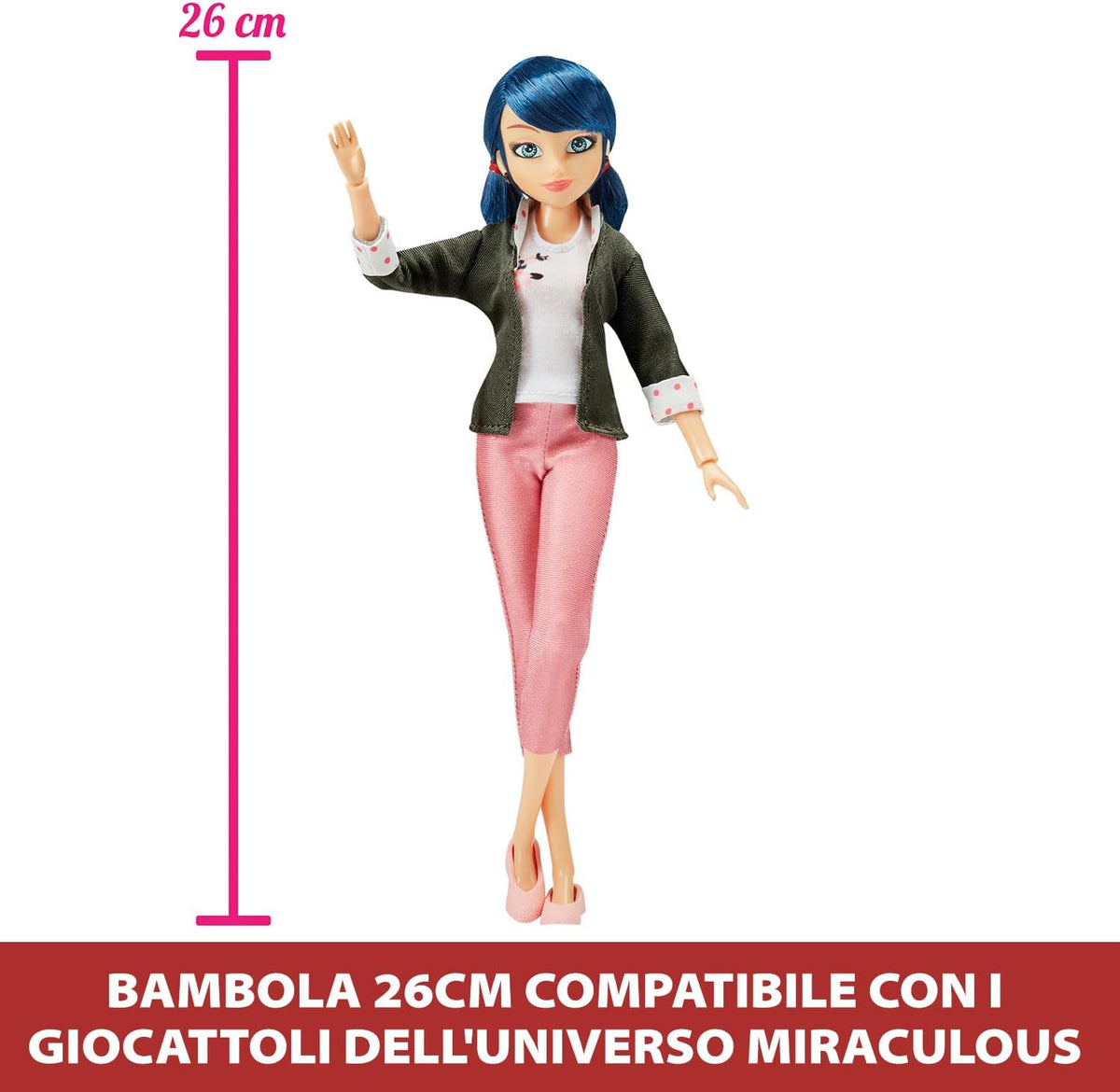 BANDAI - Miraculous Ladybug - Muñeca de 26 cm con dos trajes - Ladybug - P50355
