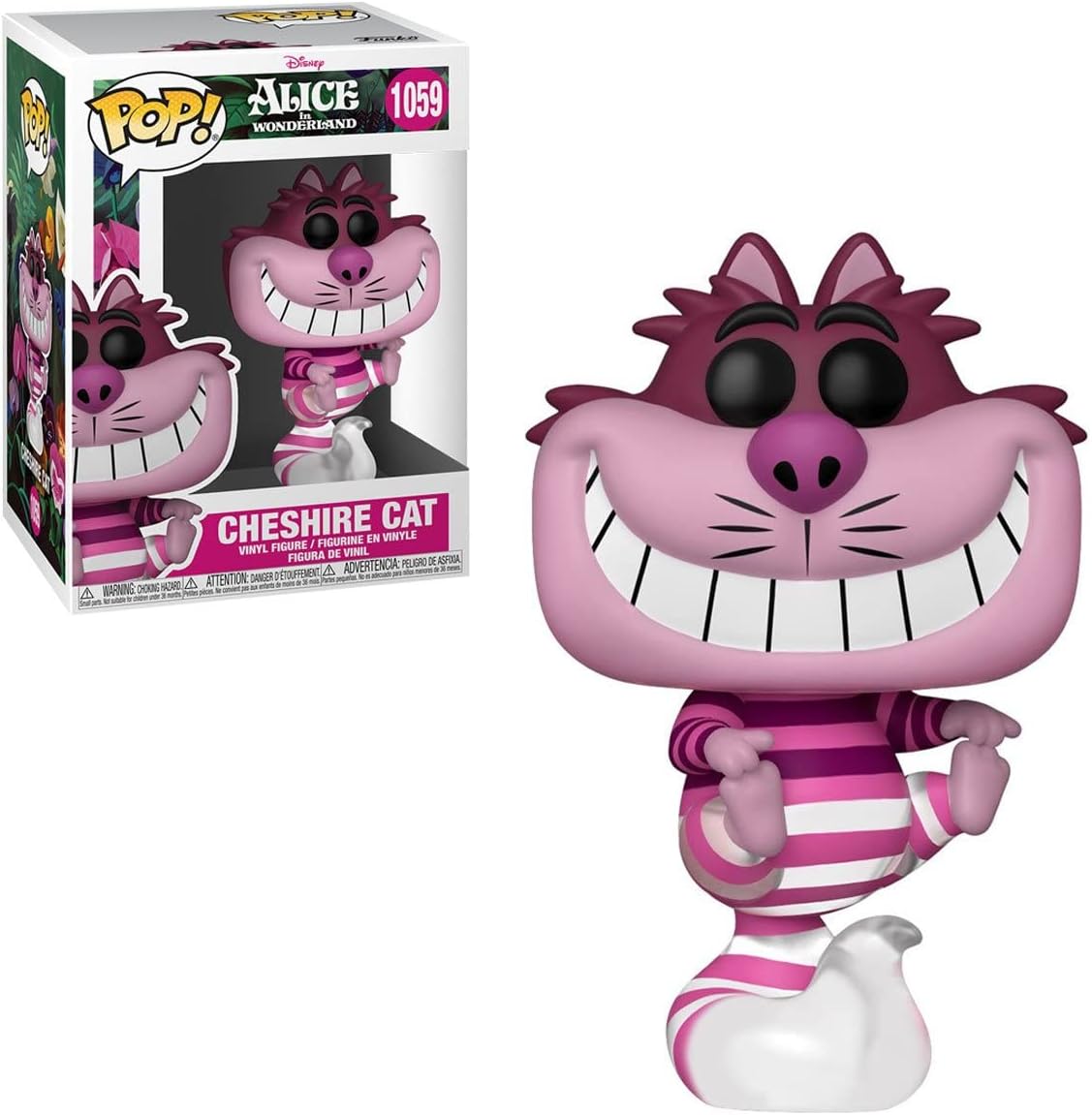 POP Disney: Alicia en el país de las maravillas 70th - Figura de vinilo Funko de gato de Cheshire (incluye funda protectora de caja compatible)