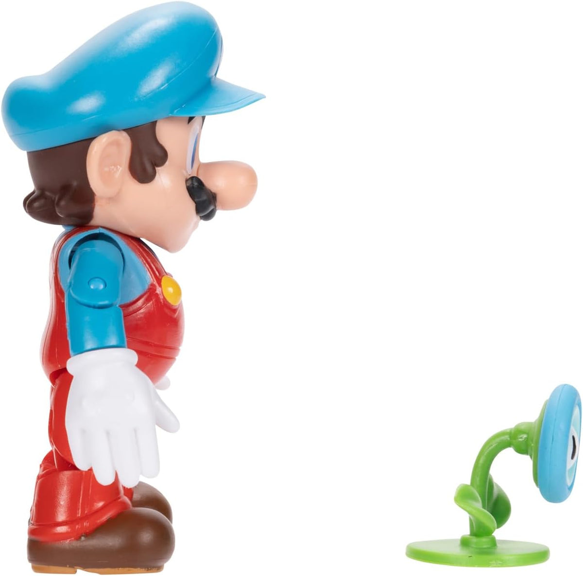 Nintendo Super Mario Figura Poseable de Mario de Hielo de 4 Pulgadas con Accesorio de Flores de Hielo. A Partir de 3 años (Licencia Oficial)