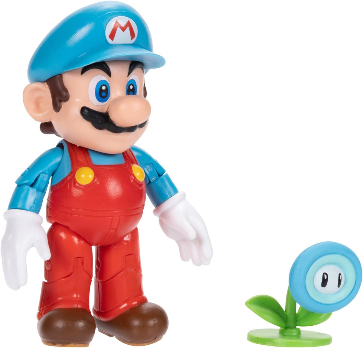 Nintendo Super Mario Figura Poseable de Mario de Hielo de 4 Pulgadas con Accesorio de Flores de Hielo. A Partir de 3 años (Licencia Oficial)