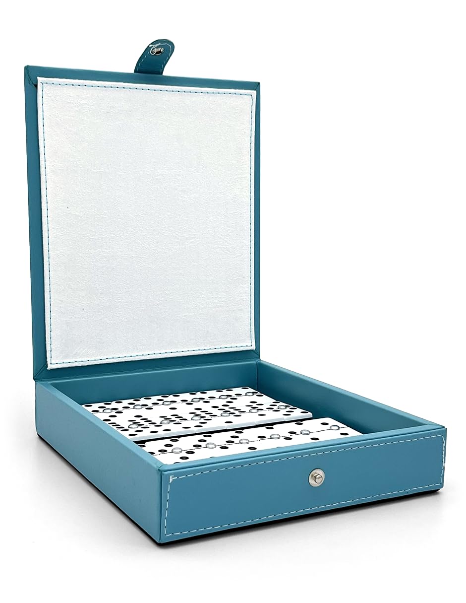 Ult Domino Juego de Mesa Premium Beagle Blanco Estuche Tipo Libro de Elegante diseño Juego de Mesa Juego Clasico Acabados de 
