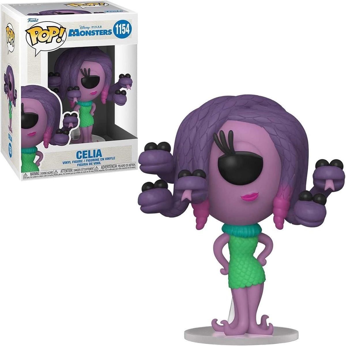 Disney Pixar: Monsters Inc. 20th - Celia Funko Pop! Vinyl Figure (Bundled with Compatible Pop Box Protector Case)