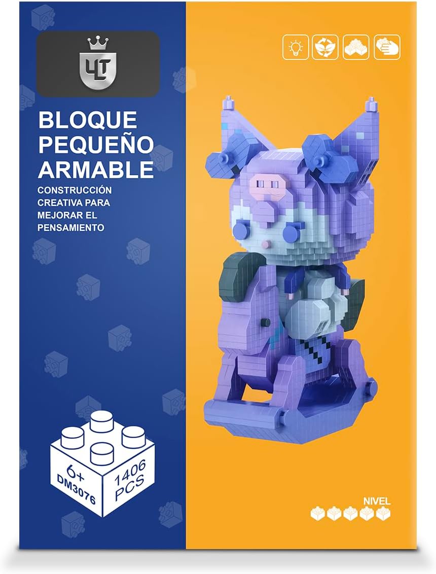 Ult Juguete de Construccion Alta Calidad Kuromi en Caballito HK Bloques de Construccion Armable de Coleccion 1406 Piezas