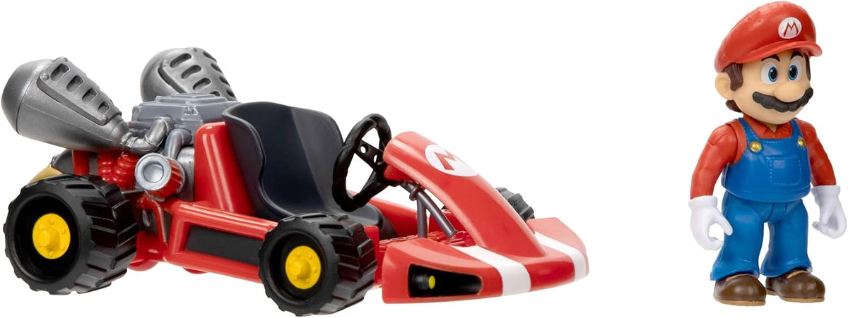 Nintendo Figura Articulada Super Mario Movie Mario con Kart, 2.5''