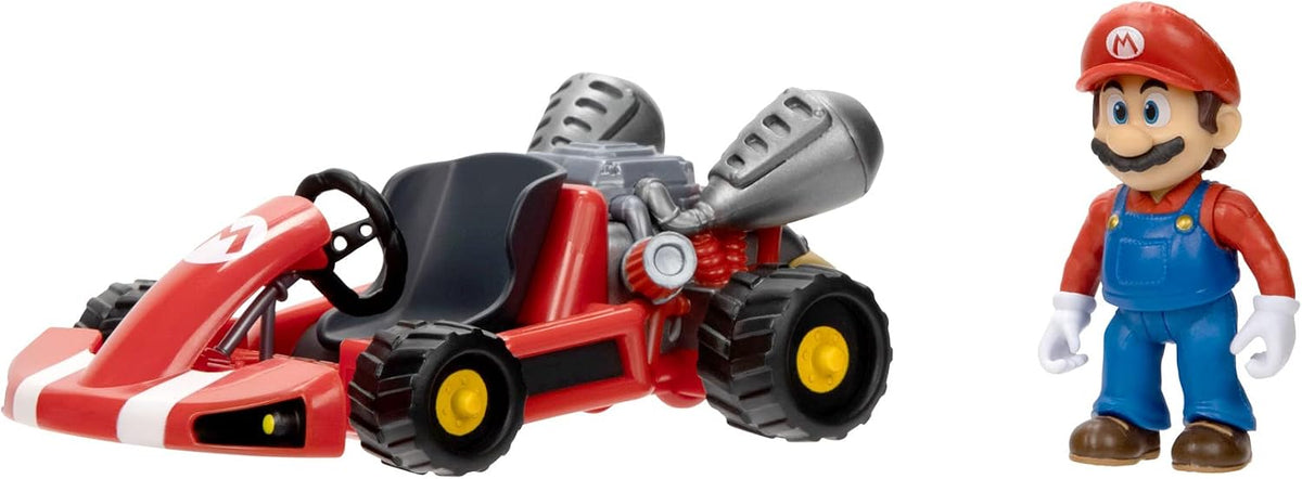 Nintendo Figura Articulada Super Mario Movie Mario con Kart, 2.5''