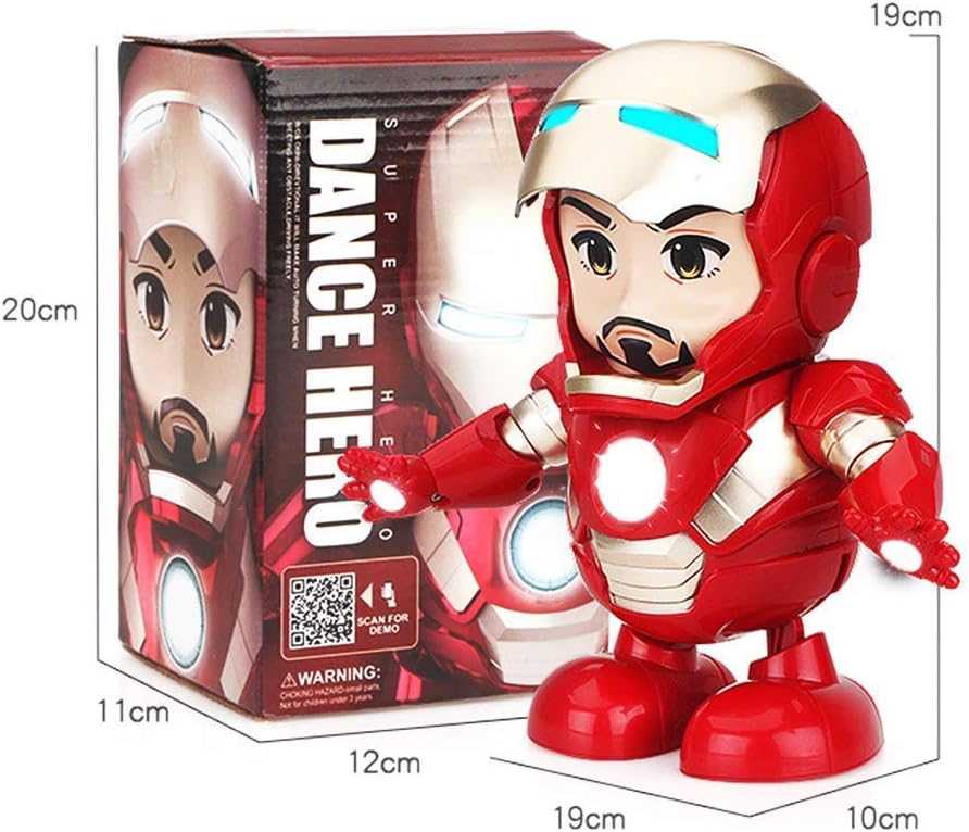 ZSKJ Dancing Iron Man Dance Hero Toys Robot de Baile con música Ligera Bailando para Boy Girls Kids Niños Regalo (Iron Man)