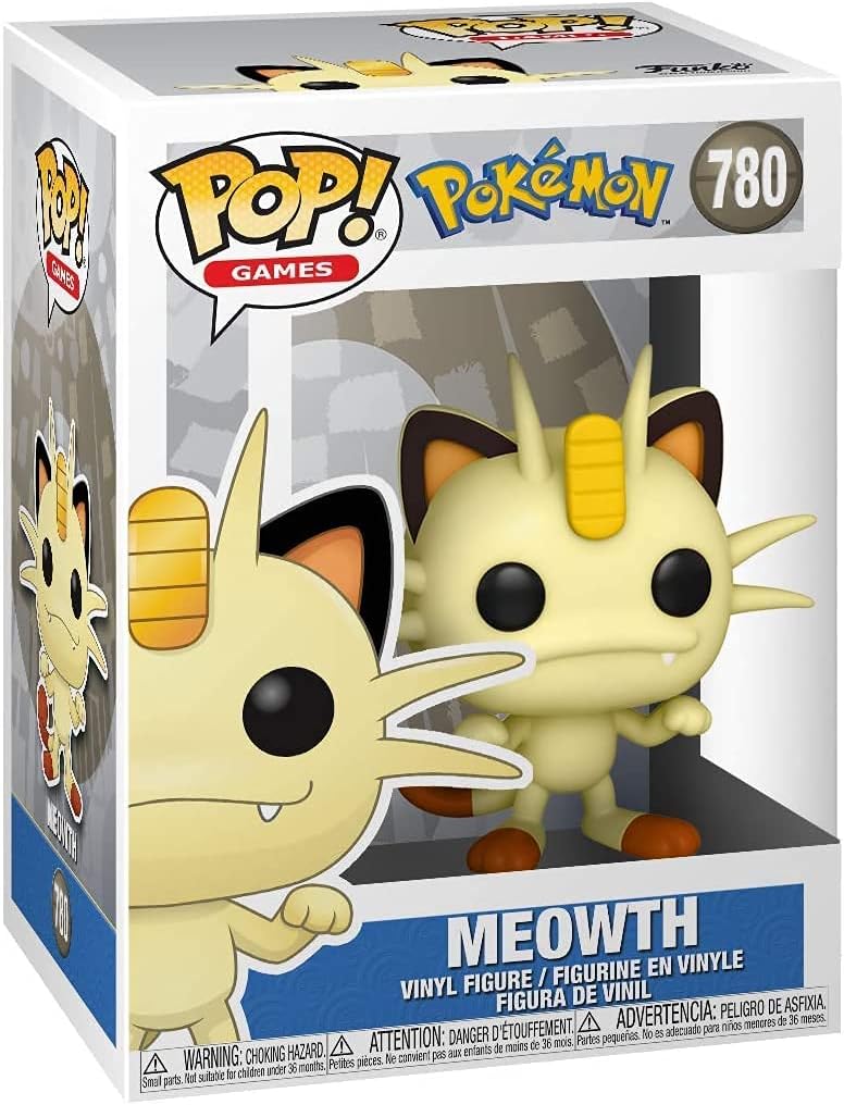 POP Meowth Funko Pop Vinyl Figure (Bundled with Compatible Pop Box Protector Case), Multicolor, 3.75 inches