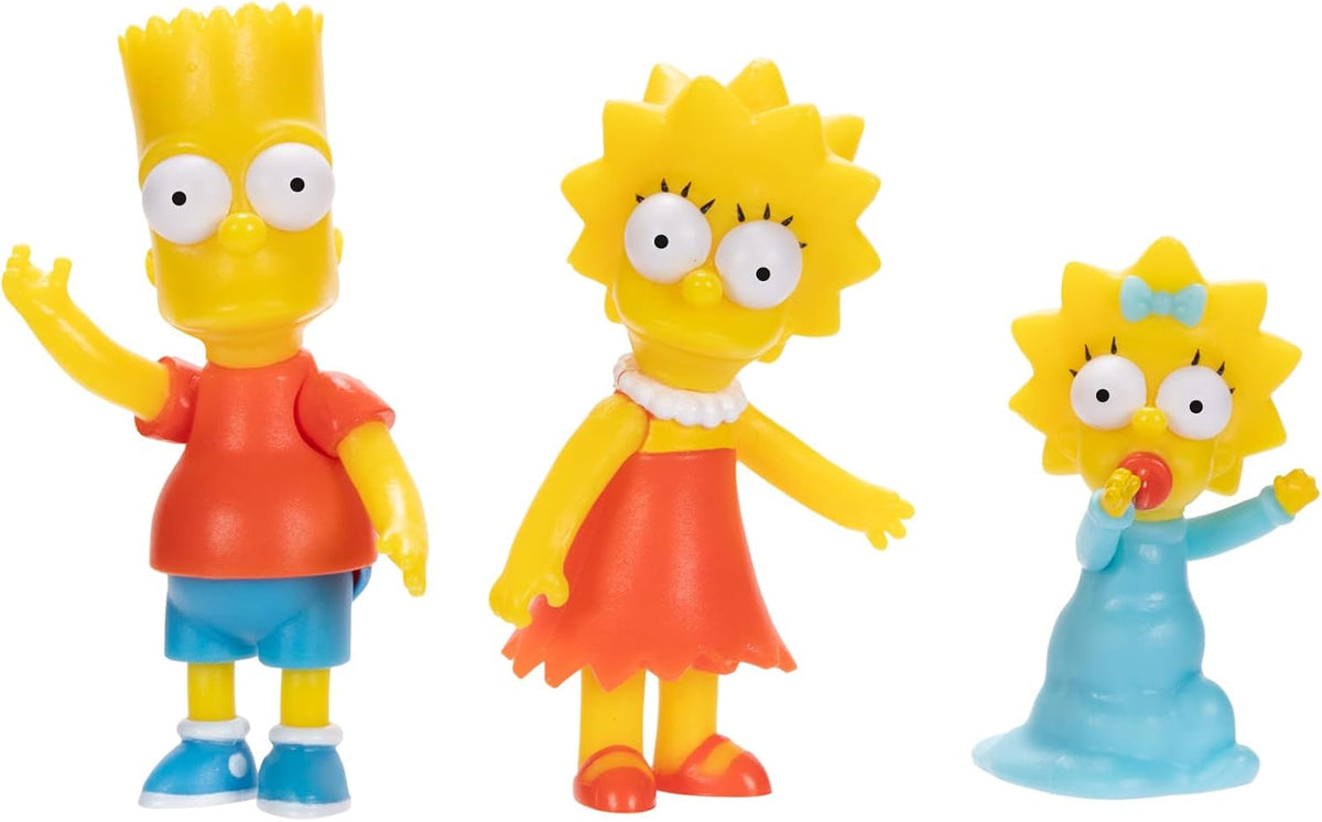 Jakks Pacific - The Simpsons Set de Figuras Familia Simpson Escala 2.5″ – Homer, Marge, Bart, Lisa y Maggie con Diseño Coleccionable para Fans y Niños 4+ Años