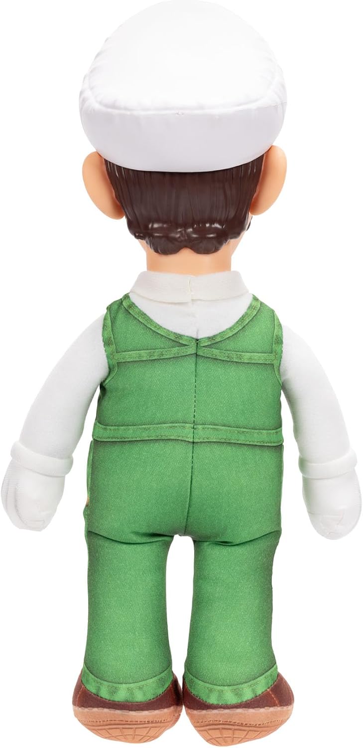 Jakks Pacific Super Mario Galaxy Movie Peluche Fire Luigi Articulable 15 Pulgadas con Ojos Acrílicos, Edición Coleccionable, +3 Años