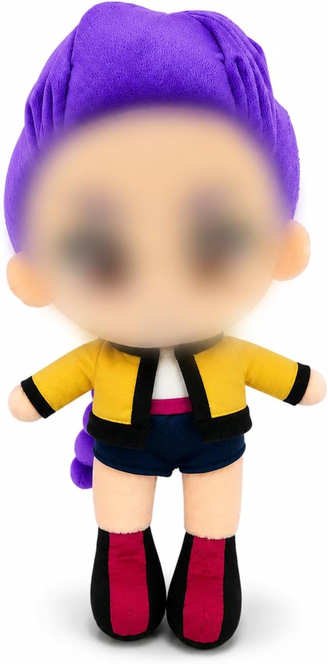 Genérico Muñeca Guerrera de Peluche Anime K-Pop con Cabello Morado