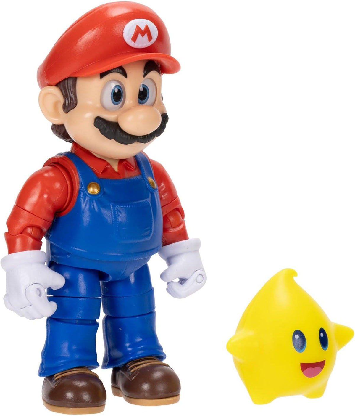 Jakks Pacific Super Mario Galaxy Movie Figura Mario 5 Pulgadas con Estrella Luma Que Brilla en la Oscuridad, 22 Puntos de Articulación, Ojos Acrílicos, Coleccionable, +3 Años