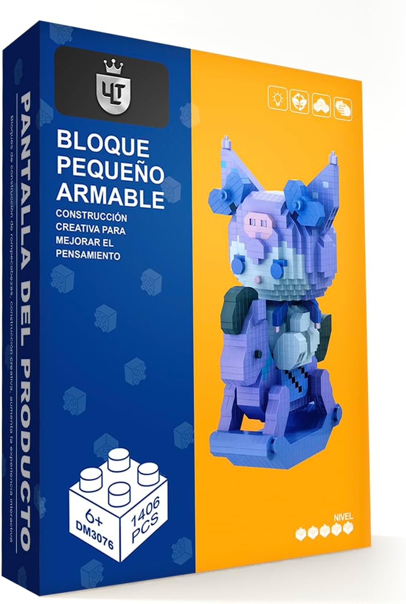 Ult Juguete de Construccion Alta Calidad Kuromi en Caballito HK Bloques de Construccion Armable de Coleccion 1406 Piezas