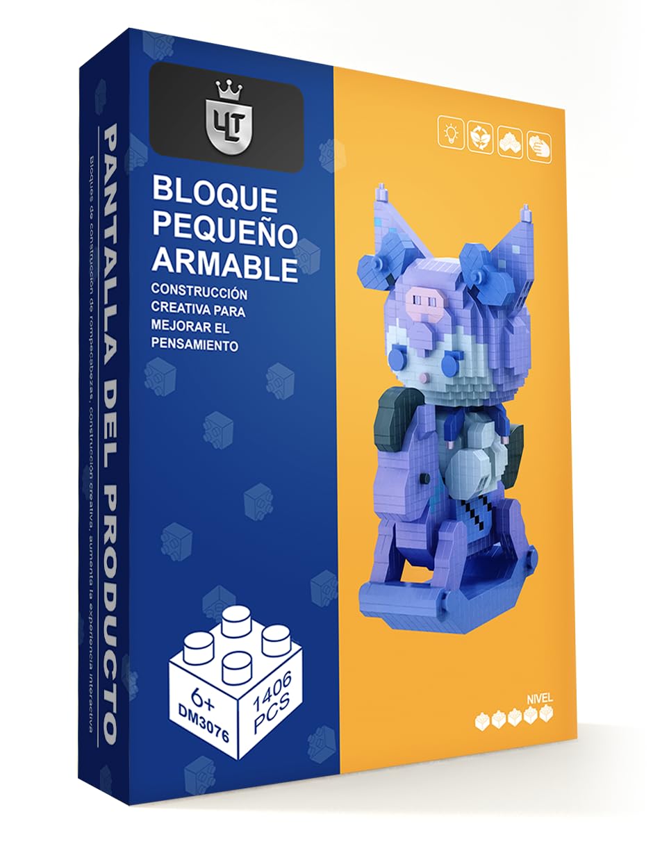 Ult Juguete de Construccion Alta Calidad Kuromi en Caballito HK Bloques de Construccion Armable de Coleccion 1406 Piezas - im