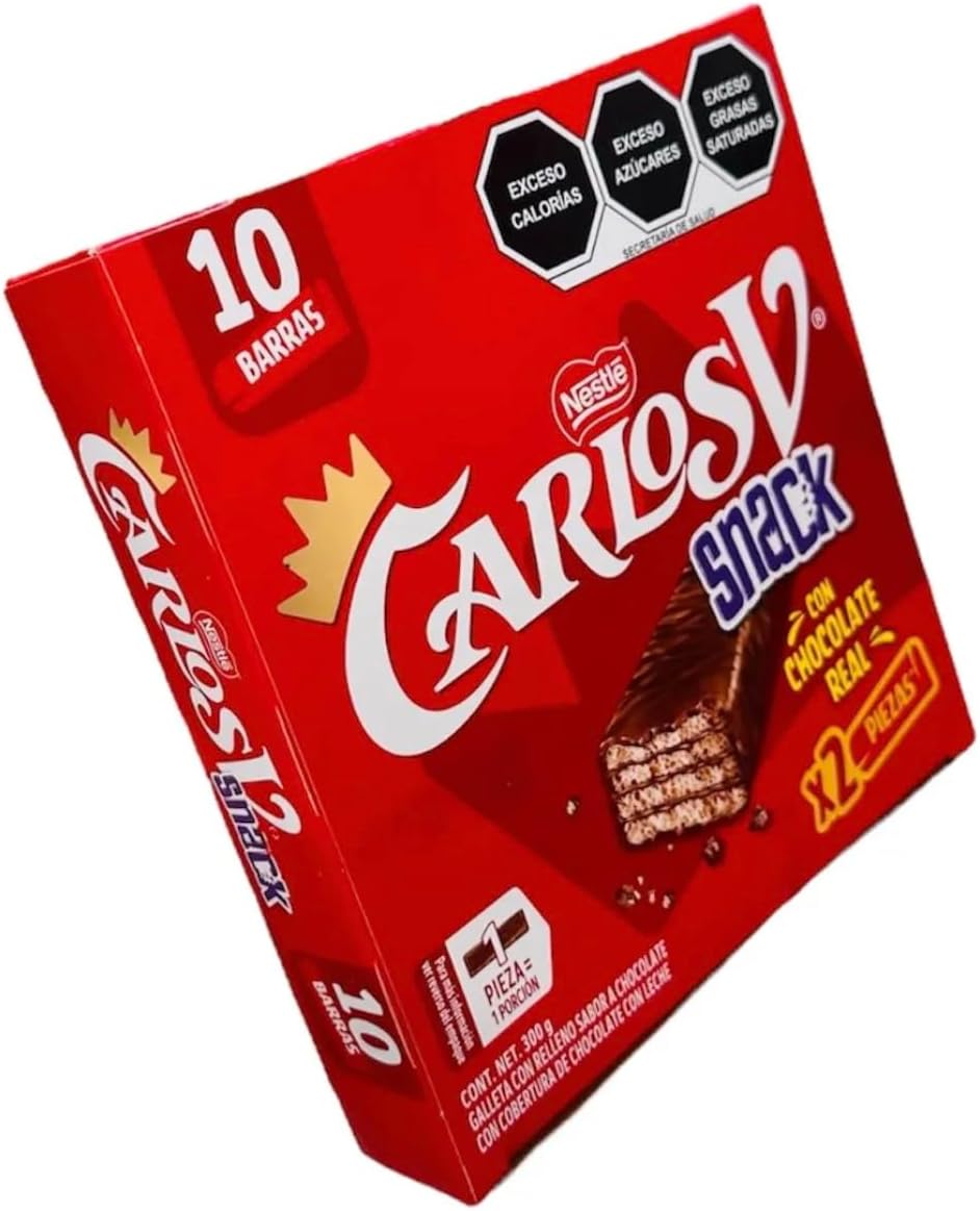 Carlos V Snack Galleta con Relleno Sabor a Chocolate Real, 12 Piezas, Contenido Neto 300 g