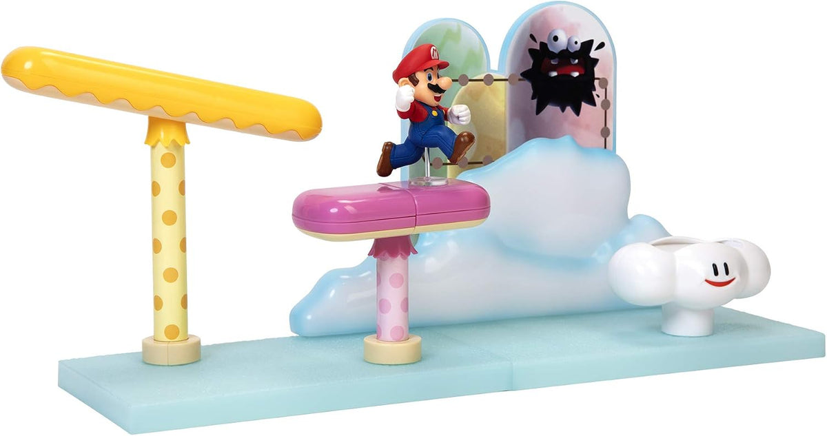 Nintendo Super Mario Cloud World Diorama Set with 2.5" Running Mario Action Figure