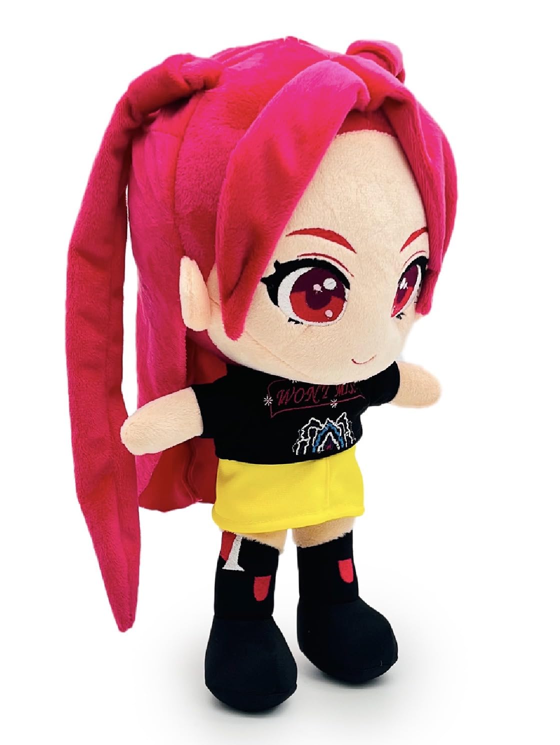 Genérico ULT Peluche Premium Anime con Cabello Rosa Guerrera k Pop Muñeca Suave Coleccionable Unisex Tema Programa de TV Mira