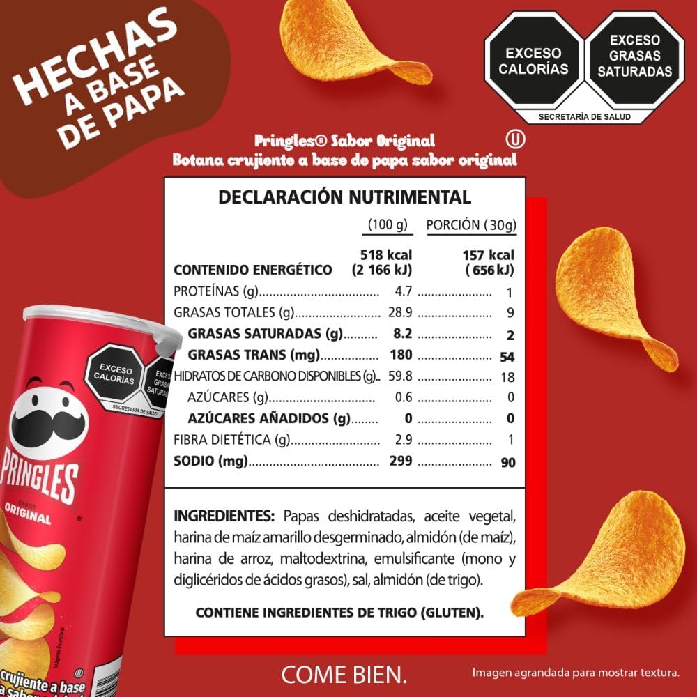Pringles | Caja de Papas Sabor Original | Papas Crujientes para Botanear | Pack 14 Piezas | 124 gr c/u