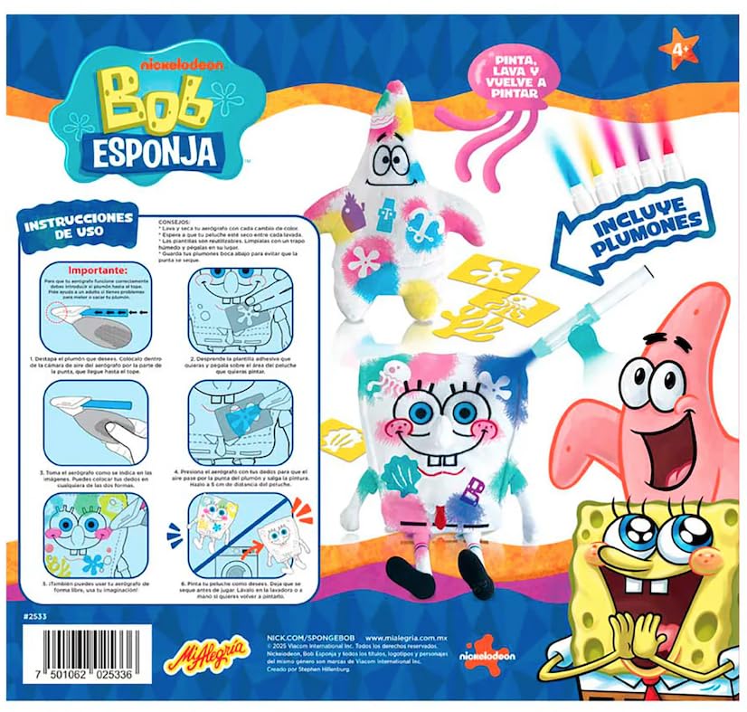 Generico Peluche y Spray para Colorear, con Plumones, Plantillas Adhesivas y Aerógrafo, para Niños - imagen 3