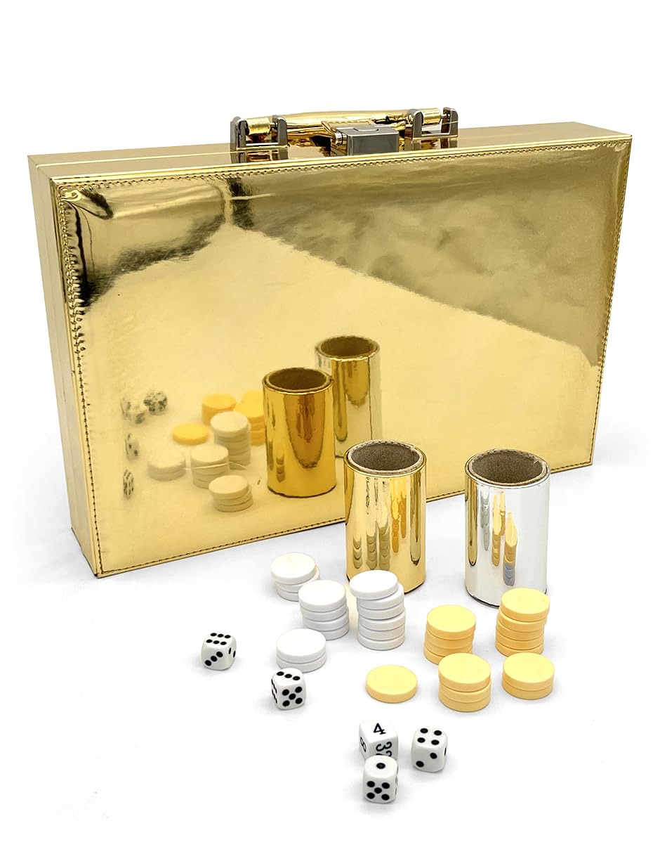 Ult Backgammon Dubai Premium Dorado de Lujo con Dados Fichas de Acrílico y Cubiletes para Dados - imagen 2