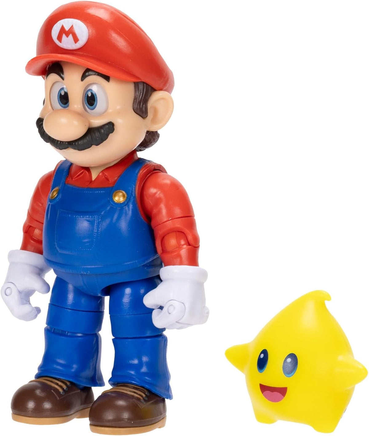 Jakks Pacific Super Mario Galaxy Movie Figura Mario 5 Pulgadas con Estrella Luma Que Brilla en la Oscuridad, 22 Puntos de Articulación, Ojos Acrílicos, Coleccionable, +3 Años