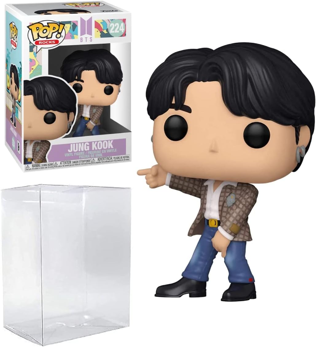 Funko Pop! Rocks: BTS - Dynamite - Jungkook (incluido con funda protectora EcoTek para proteger la caja de exposición)