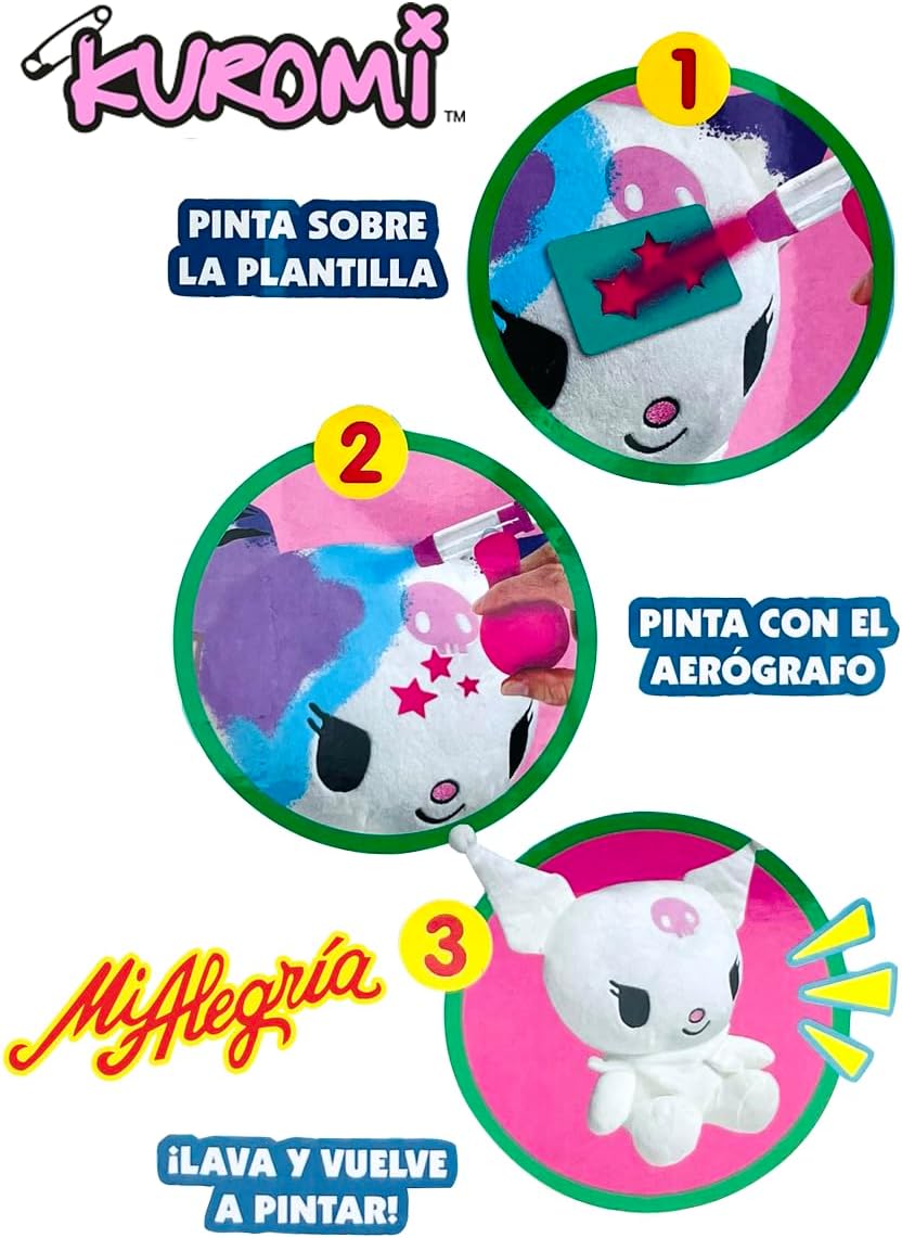 Ult Peluche Premium Kuromi para Pintar Color Spray Hello Kitty y Amigos