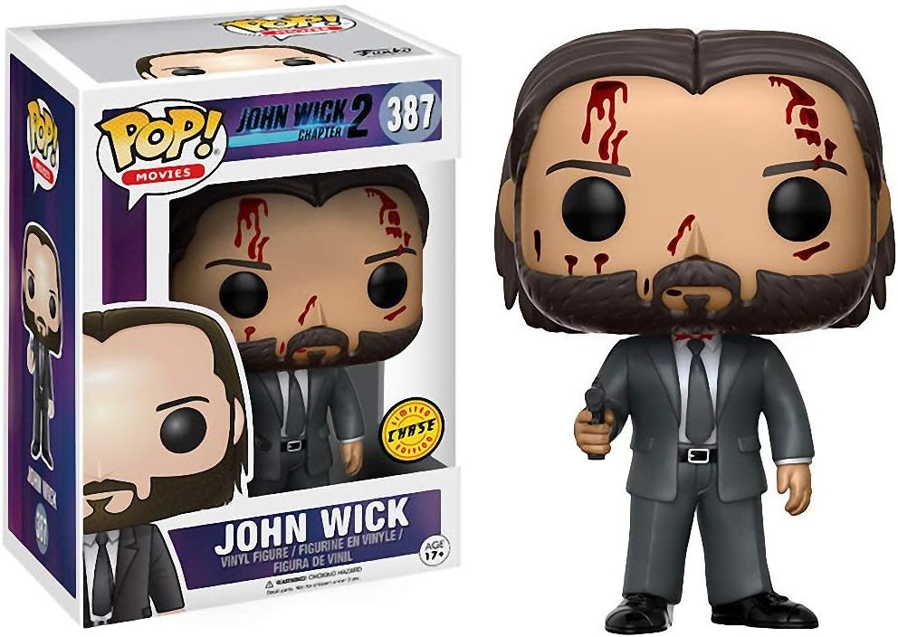 John Wick (Chase): Fun ko Pop! Movies - Figura de vinilo y 1 protector gráfico compatible (387 - 12535 - B)