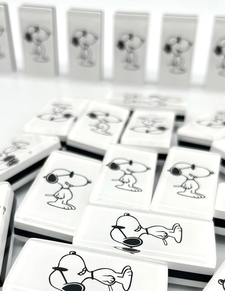 Ult Domino Juego de Mesa Premium Beagle Blanco Estuche Tipo Libro de Elegante diseño Juego de Mesa Juego Clasico Acabados de Lujo