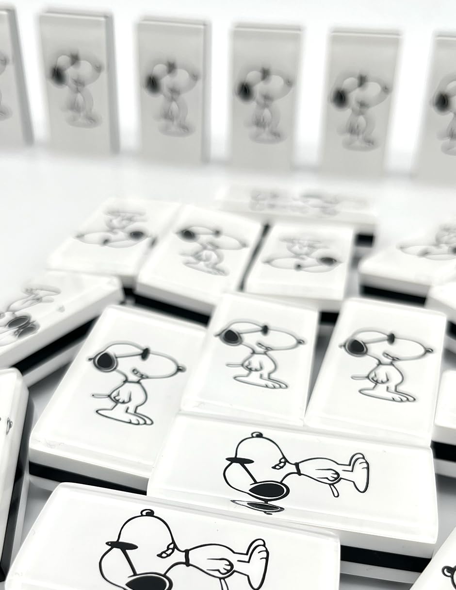Ult Domino Juego de Mesa Premium Beagle Blanco Estuche Tipo Libro de Elegante diseño Juego de Mesa Juego Clasico Acabados de 