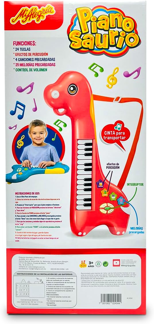 Ult Pianosaurio Piano en Forma de Dinosaurio Diferentes melodias Instrumento Musical de Juguete