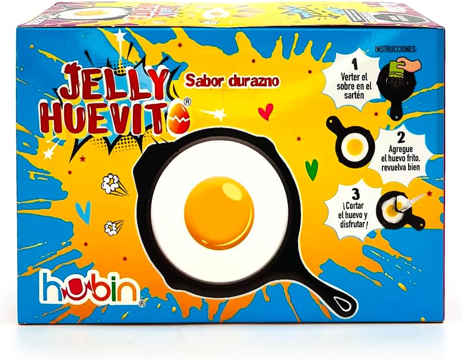 ult jelly huevito tronador dulce de goma sabor durazno huevito de sarten tronador