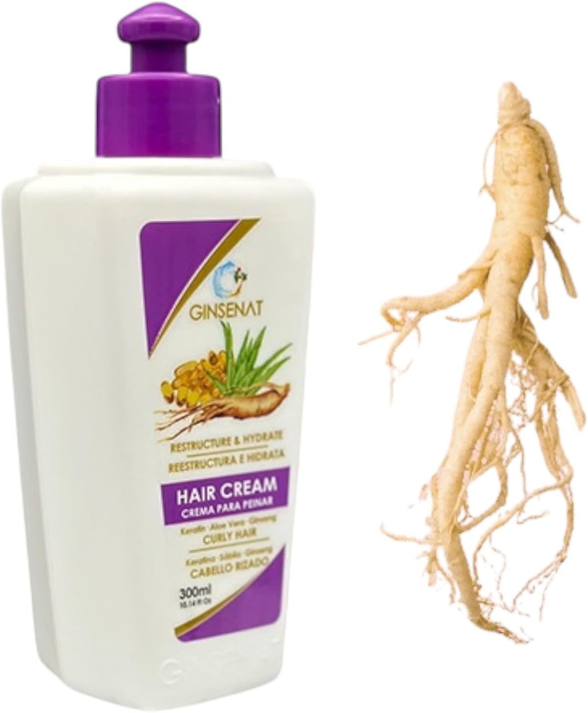 GINSENAT Crema para Peinar Keratina 300ml Keratina Sabila Ginseng
