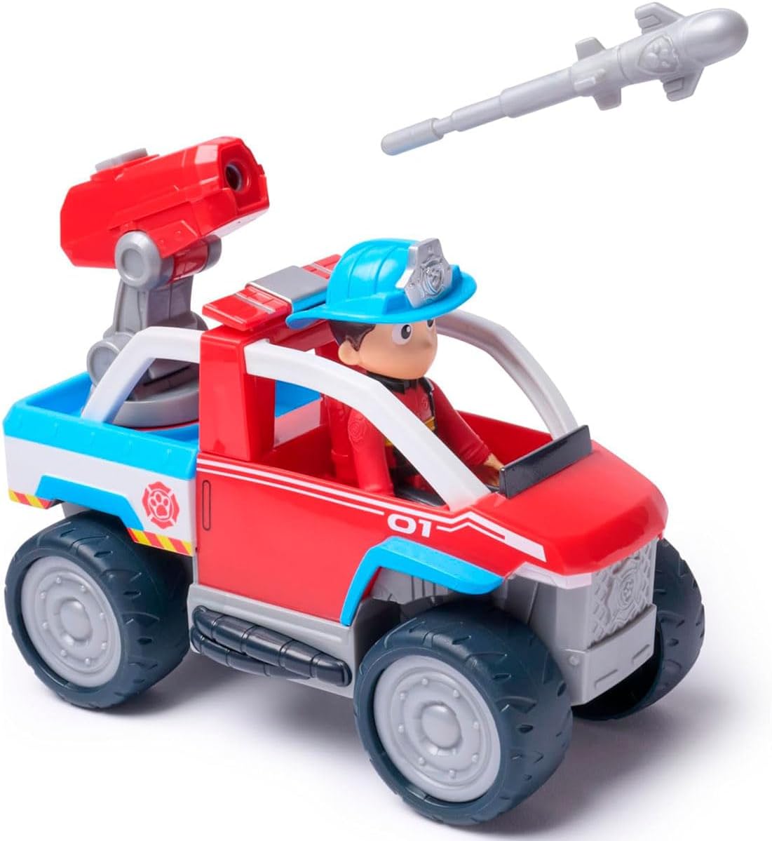 Paw Patrol Rescate con Ryder - Cuatrimoto de Bomberos con Figura Coleccionable y Lanzador de dron, Juguetes para niños de 3 en adelante
