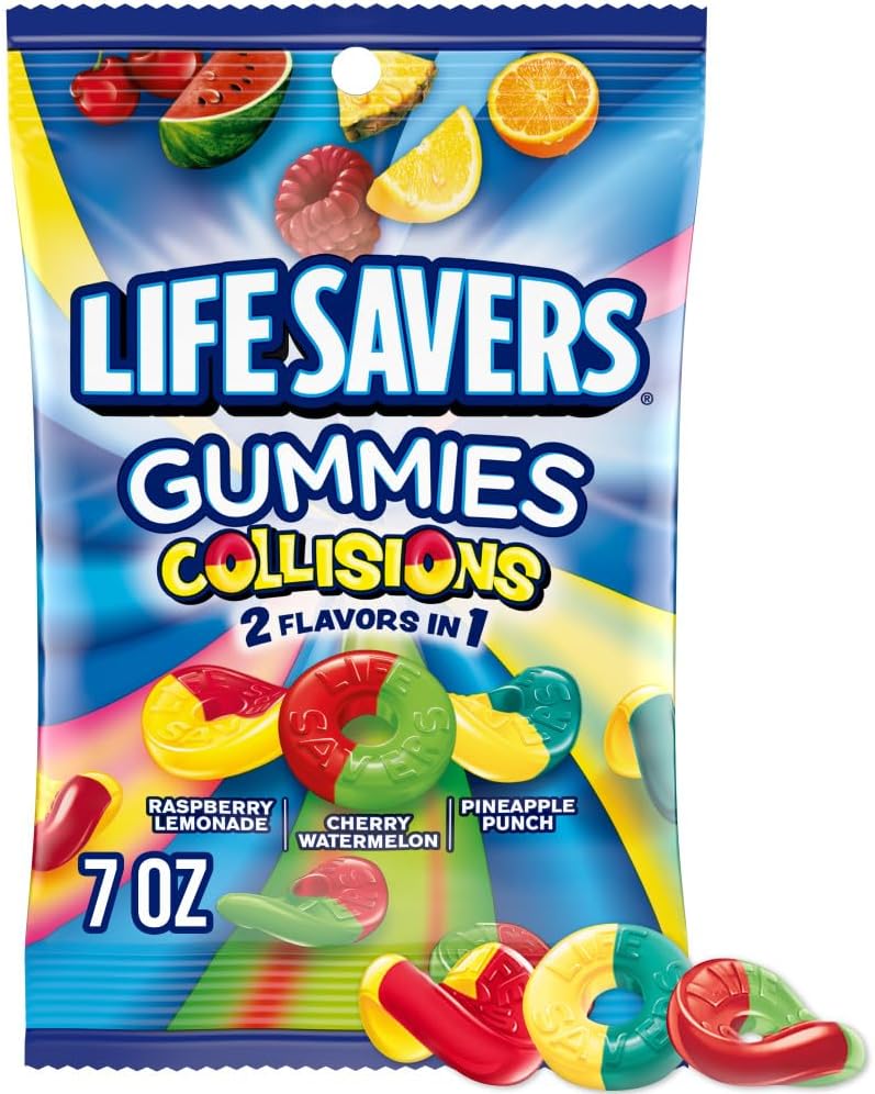 Gummi Savers Salvavers Gummies Collisions Sabores surtidos, 7 oz