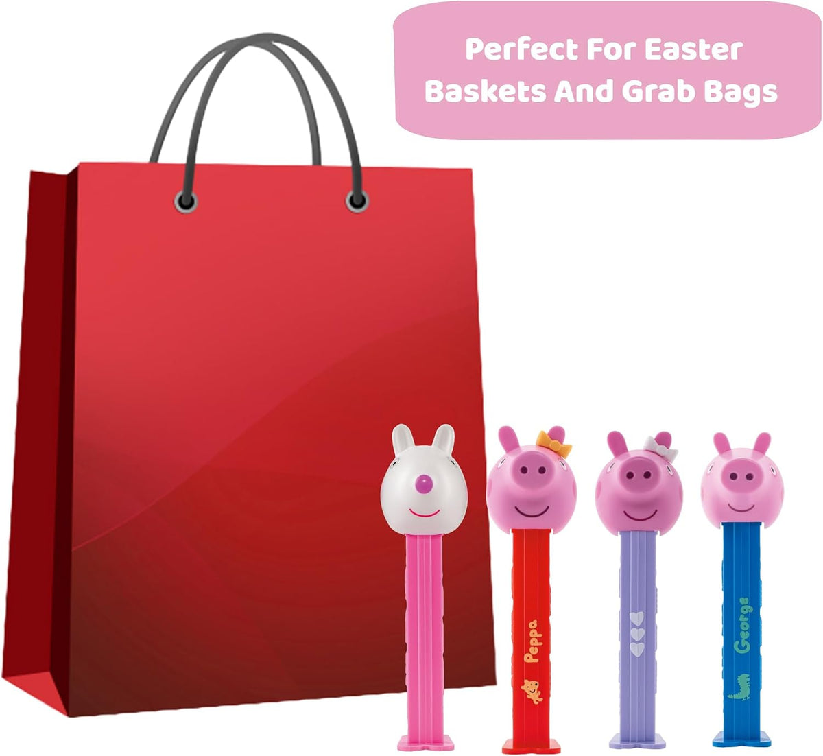 PEZ Set De Regalo Con Dispensador De Dulces De Peppa Pig | Oveja Suzy, Osito De Peppa Pig, Corazón De Peppa Pig Y Dispensadores De George | Dispensadores De Peppa Pig Con Repuestos De Dulces