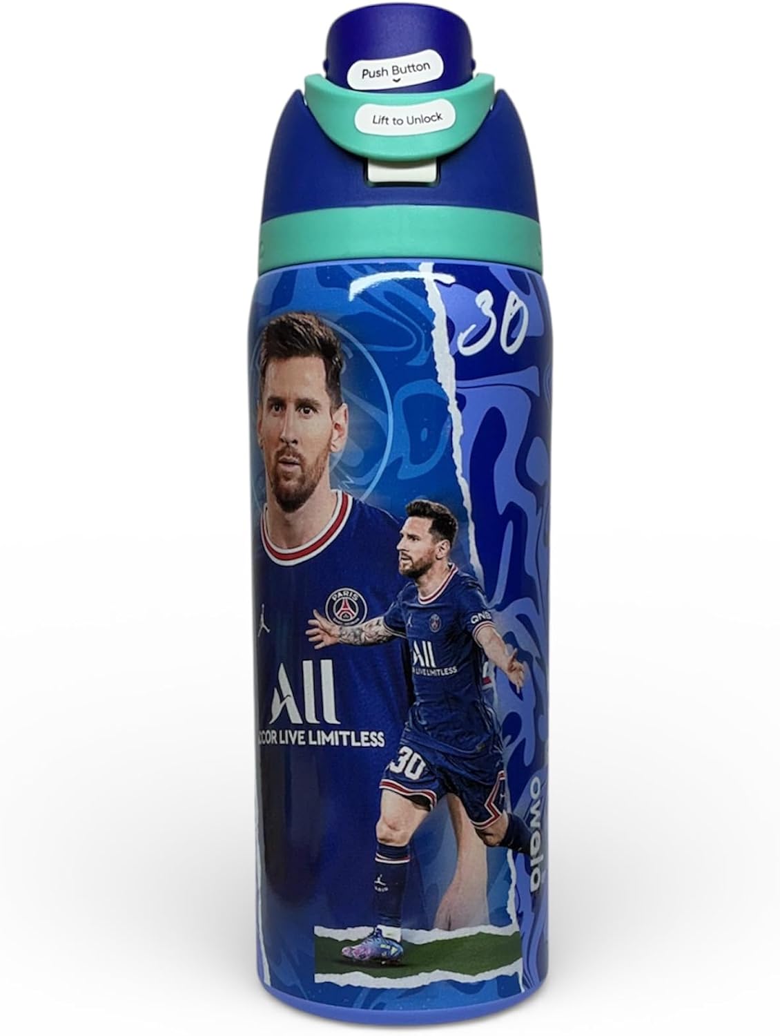 Genérico Termo premium Botella de Agua Deportiva P Club Saint G, Azul, Azul Oscuro, LM30, Termo