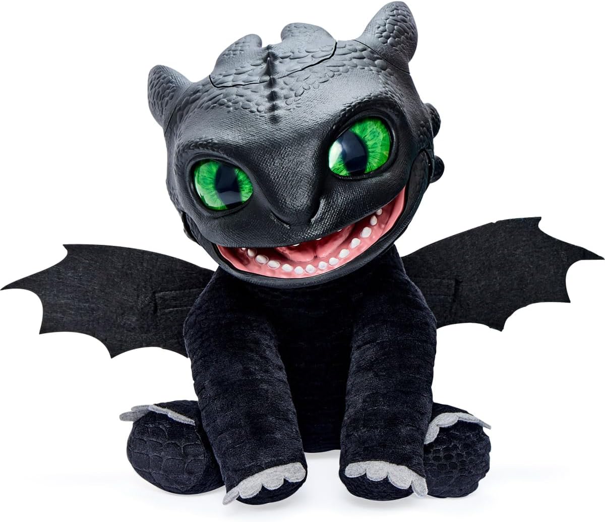 Famosa Chimuelo Puppetronic Real FX Cómo Entrenar a tu dragón, marioneta electrónica de 30 cm, +50 reacciones y Sonidos, Efectos de Humo y Fuego (RE00000)