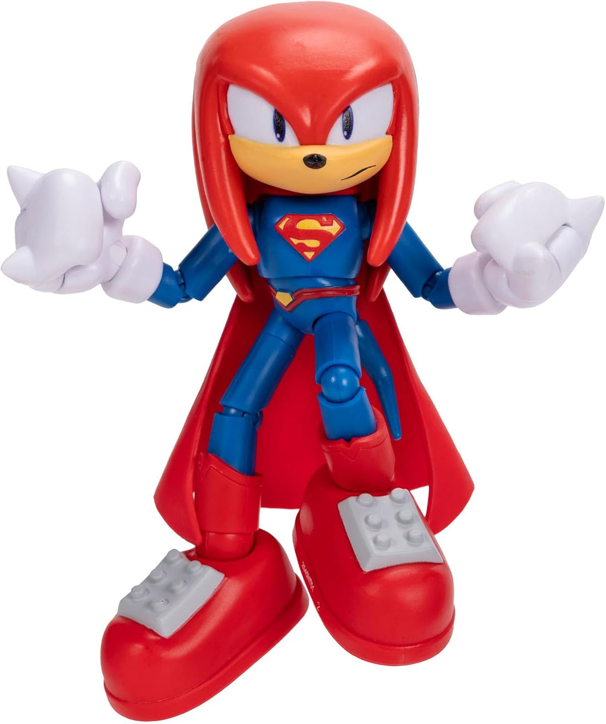 JAKKS Pacific - Figura de Acción DC x Sonic The Hedgehog, Knuckles Superman, Mide 5 Pulgadas, Coleccionable, Edición Superheroes, Edad 3+ años