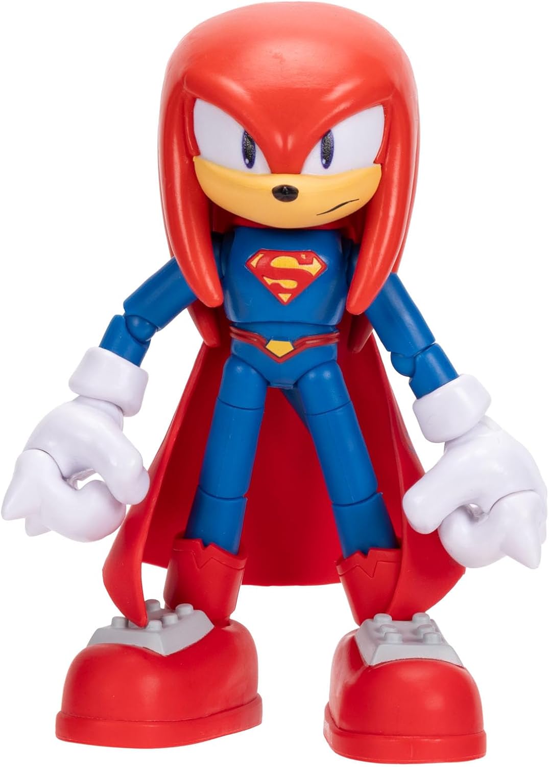 JAKKS Pacific - Figura de Acción DC x Sonic The Hedgehog, Knuckles Superman, Mide 5 Pulgadas, Coleccionable, Edición Superheroes, Edad 3+ años
