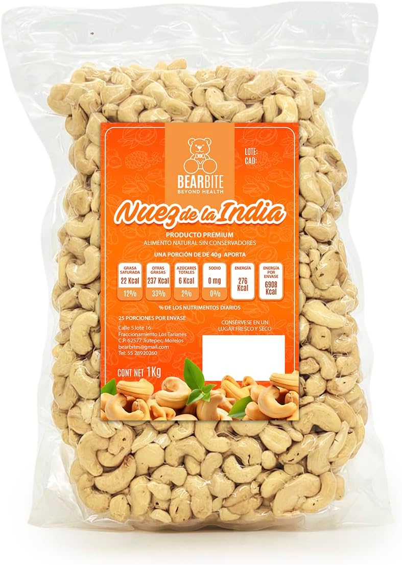BEARBITE Nuez de la india 1kg Producto Premium Sin Conservadores