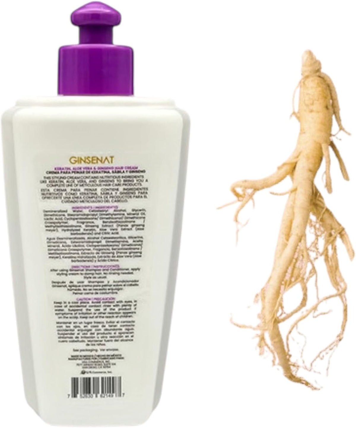 GINSENAT Crema para Peinar Keratina 300ml Keratina Sabila Ginseng