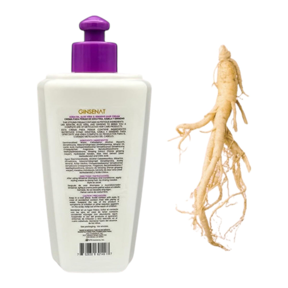 GINSENAT Crema para Peinar Keratina 300ml Keratina Sabila Ginseng - imagen 5