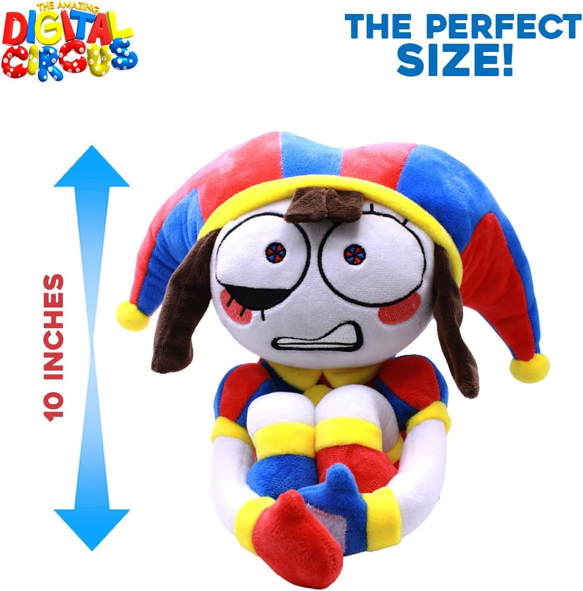 Just Toys LLC The Amazing Digital Circus - Juguete de Peluche Pomni de 25 centimetros, con Licencia Oficial, ultrasuave y Coleccionable (Pomni, Jax, Gangle, Gummigoo)
